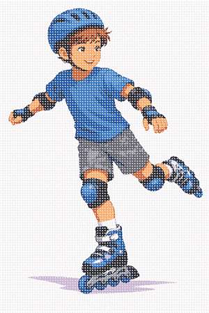 Boy Rollerblading