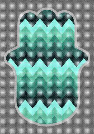 image of Hamsa Chevron Green