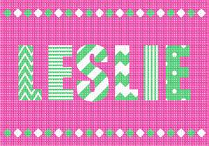 image of Kids Name Green Pink