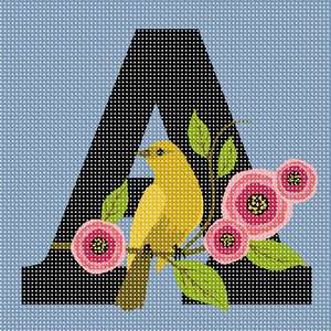 Letter A Bird Flowers