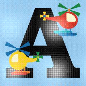 Helicopter alphabet letter a