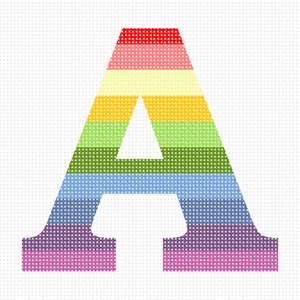 image of Letter A Pastel Stripes
