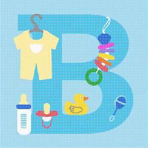 image of Letter B Baby Blue