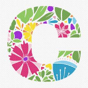 Flower Shape alphabet letter c