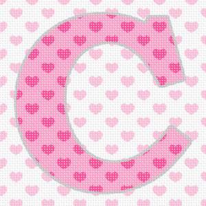 Hearts alphabet letter c