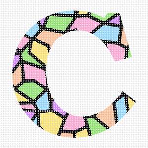 Stained Pastel alphabet letter c