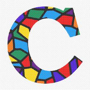 Stained Glass alphabet letter c