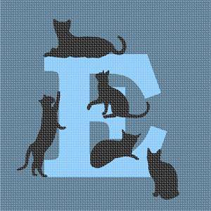 Cats Galore alphabet letter e