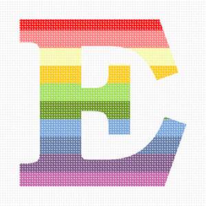 image of Letter E Pastel Stripes