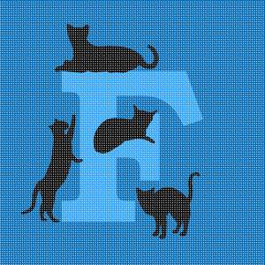 Cats Galore alphabet letter f