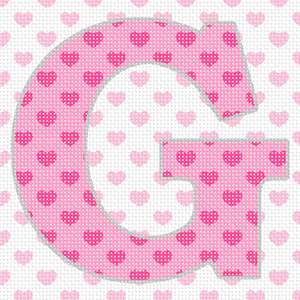 Letter G Hearts