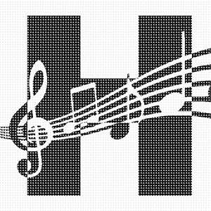 image of Letter H Music Notes