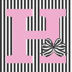 Letter H Striped Bow