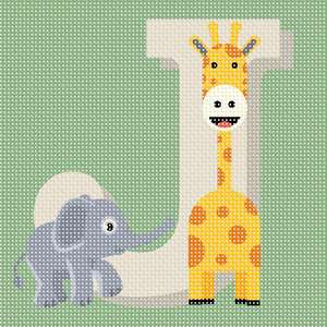 Letter J Baby Animals Sage