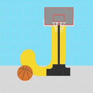 Letter J Basketball