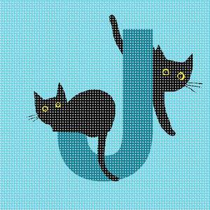Letter J Black Cats