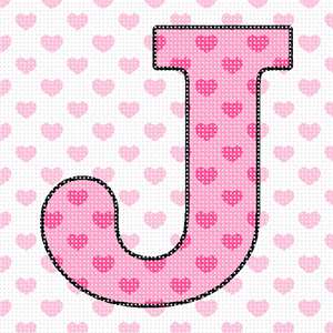 image of Letter J Hearts