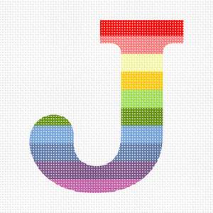 Pastel Stripes alphabet letter j