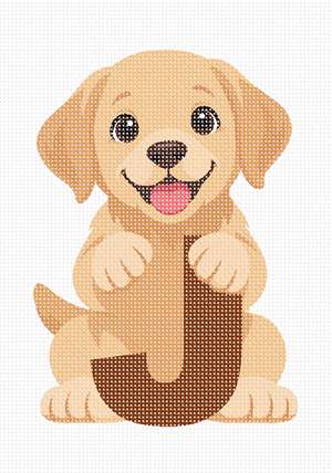 Puppy alphabet letter j