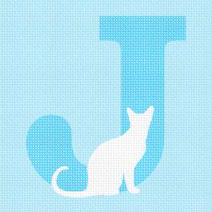 Letter J White Cat