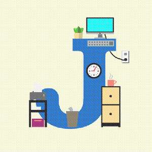 Work alphabet letter j