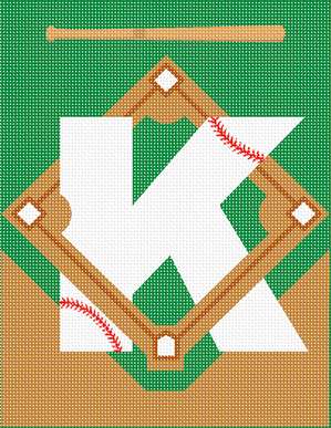Baseball alphabet letter k