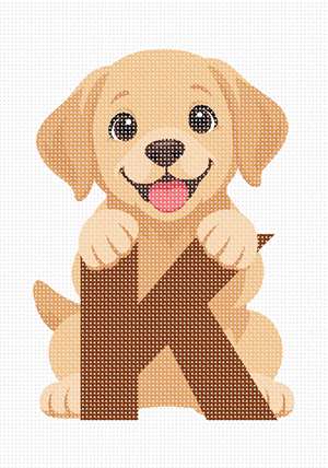 Puppy alphabet letter k