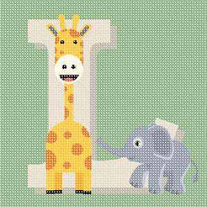 Letter L Baby Animals Sage