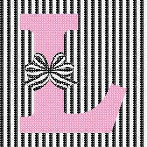 Letter L Striped Bow