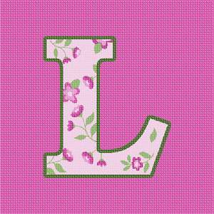 Vintage Pink Floral alphabet letter l