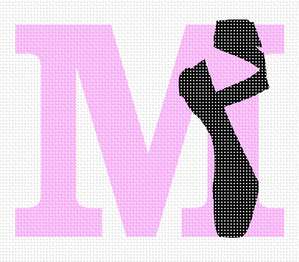 Ballet Slipper alphabet letter m