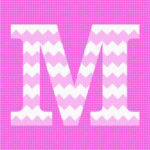 image of Letter M Pink Chevron