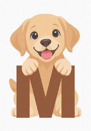 Puppy alphabet letter m