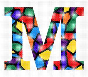 Stained Glass alphabet letter m
