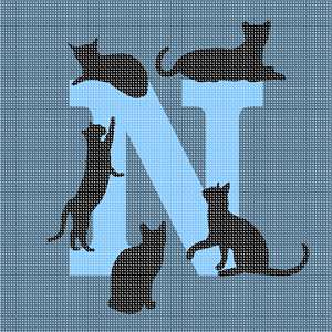 Letter N Cats Galore Blues