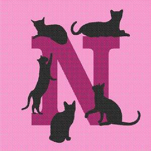 Cats Galore alphabet letter n
