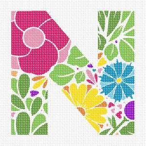 Letter N Flower Shape