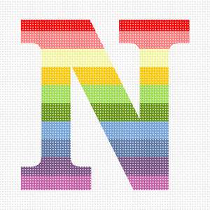 Pastel Stripes alphabet letter n