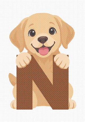 Puppy alphabet letter n