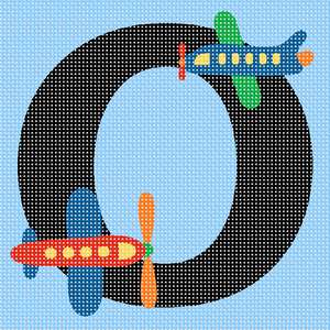 Airplane alphabet letter o