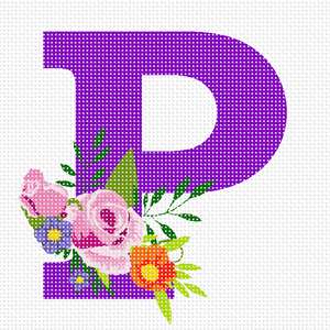 Floral Motif alphabet letter p