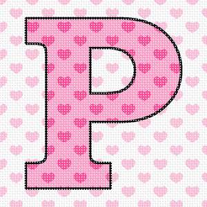 Letter P Hearts