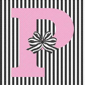 Letter P Striped Bow