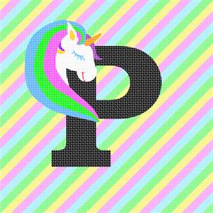 image of Letter P Unicorn