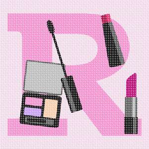 Makeup alphabet letter r