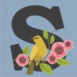 image of Letter S Bird Flowers