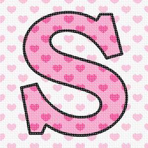 Hearts alphabet letter s