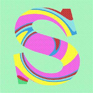 image of Letter S Tie Dye