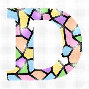 Letter D Stained Pastel