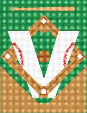 Baseball alphabet letter v